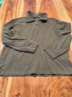 Polo Ralph Lauren Men's Estate Rib Quarter-Zip Pullover Olive Green M